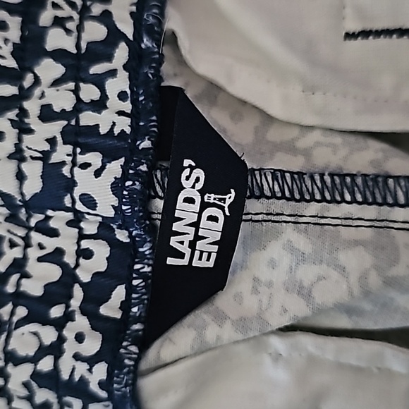 Lands End Blue & White Pull-on Shorts Elastic waist missing Size tag waist 17" - Picture 6 of 6